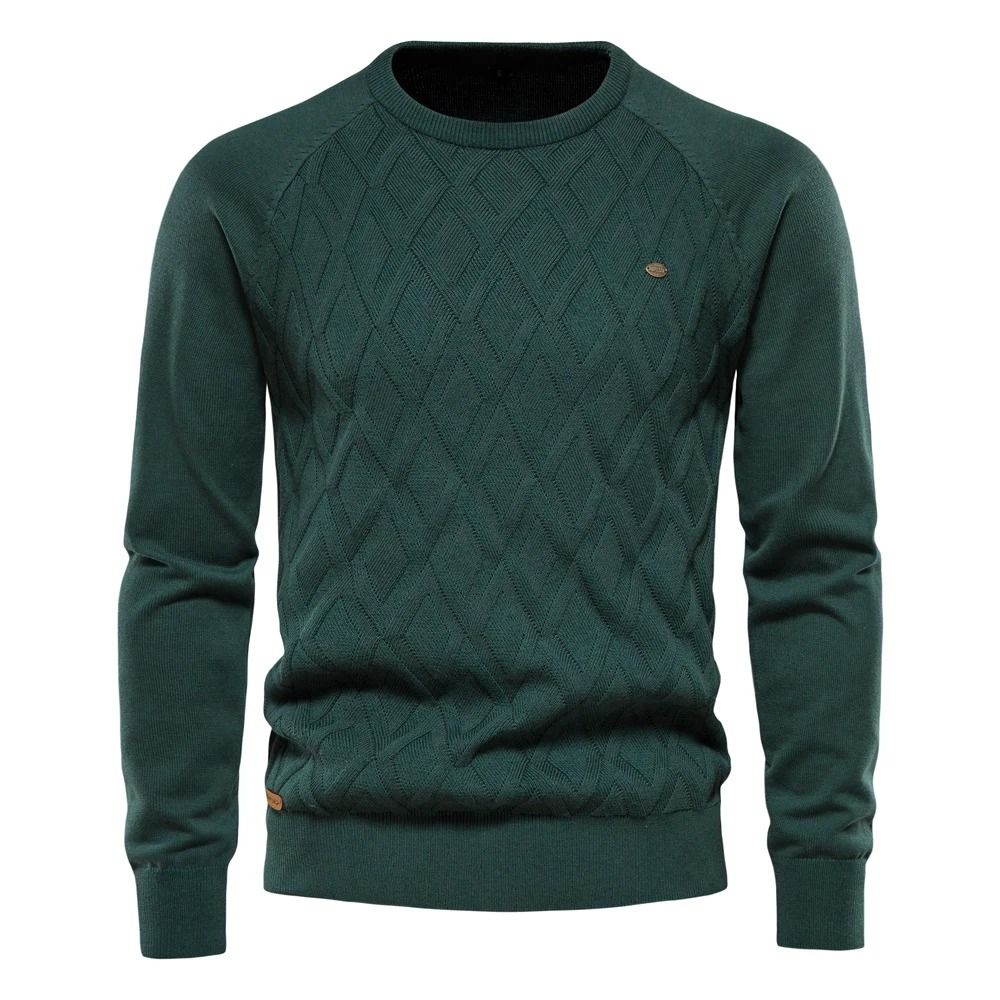 Mens Solid Knit Pullover Sweater