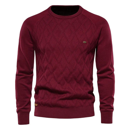Mens Solid Knit Pullover Sweater