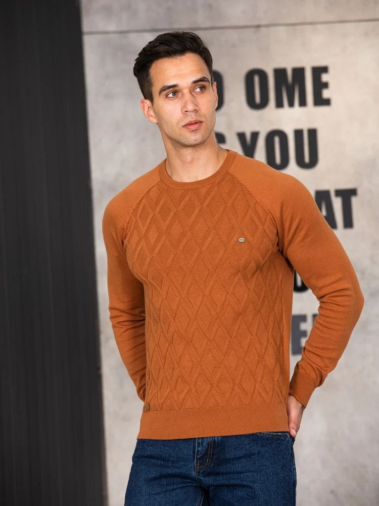 Mens Solid Knit Pullover Sweater