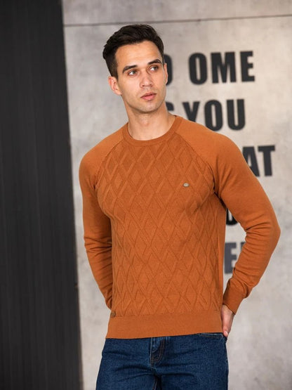 Mens Solid Knit Pullover Sweater