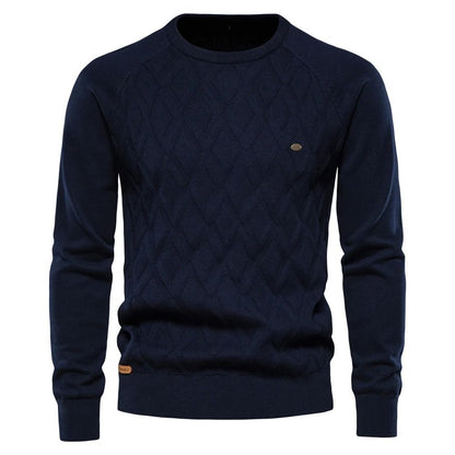 Mens Solid Knit Pullover Sweater