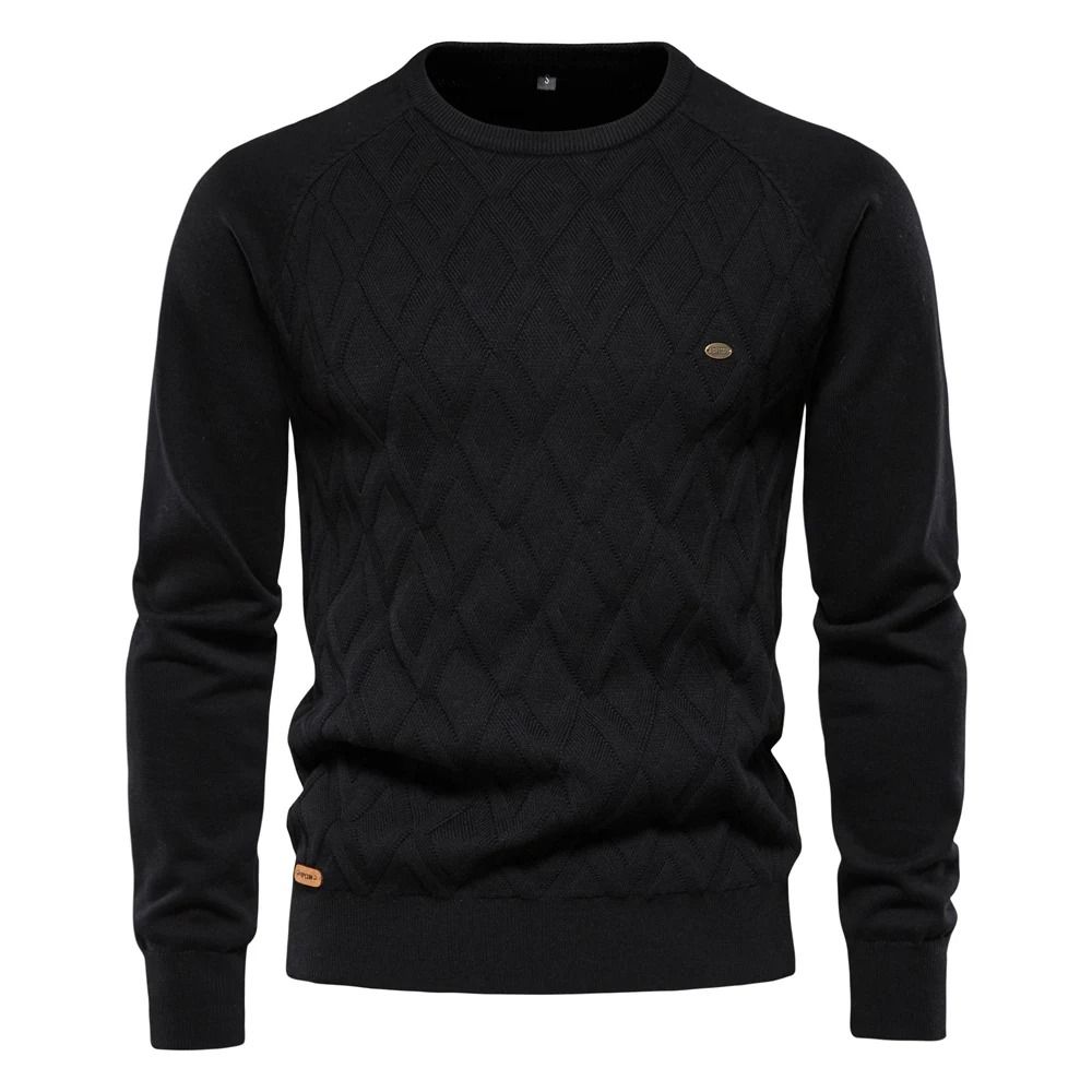 Mens Solid Knit Pullover Sweater