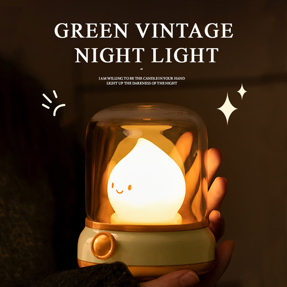 USB Rechargeable Kerosene LED Night Light Cute Flameless Candle Light with Two Modes, Dimmable Camping Lamp for Bedroom