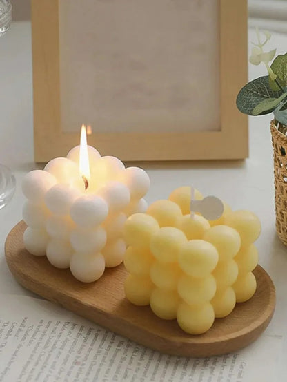 Handmade Creative Ball-Shaped Soy Wax Magic Cube Aromatherapy Candle, Luxury Wedding Favor Gift & Unique Decorative