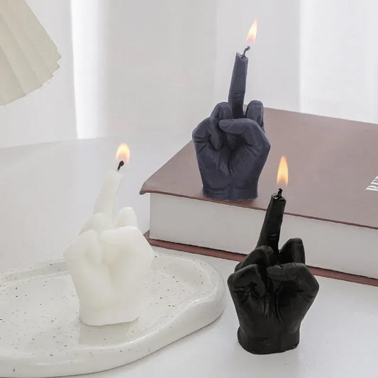 Creative Candles Middle Finger Shaped Gesture Scented Candles, Funny Quirky Gifts, Unique Home Decoration Ornaments