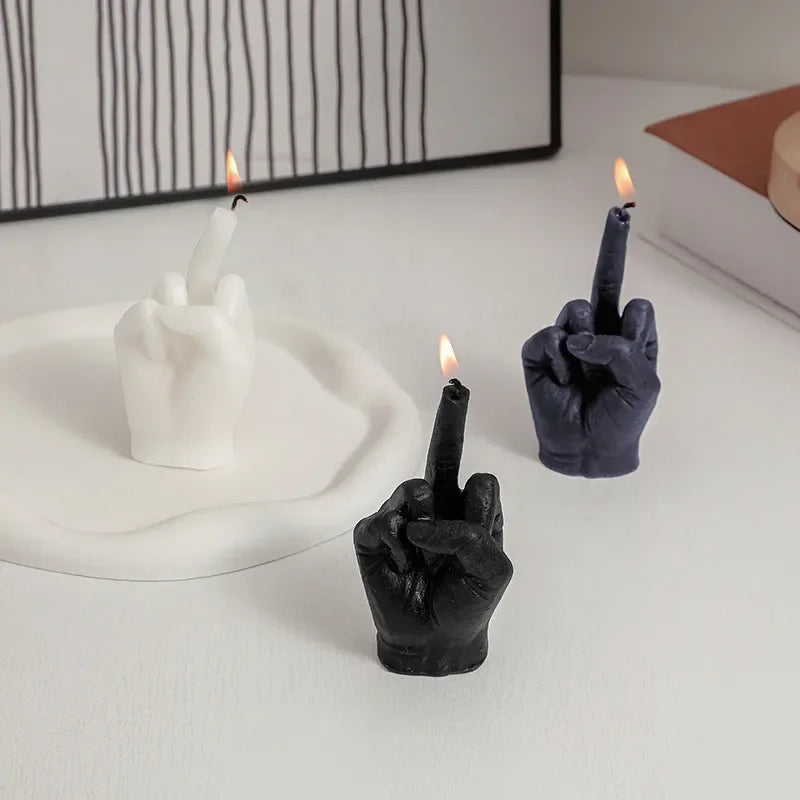 Creative Candles Middle Finger Shaped Gesture Scented Candles, Funny Quirky Gifts, Unique Home Decoration Ornaments