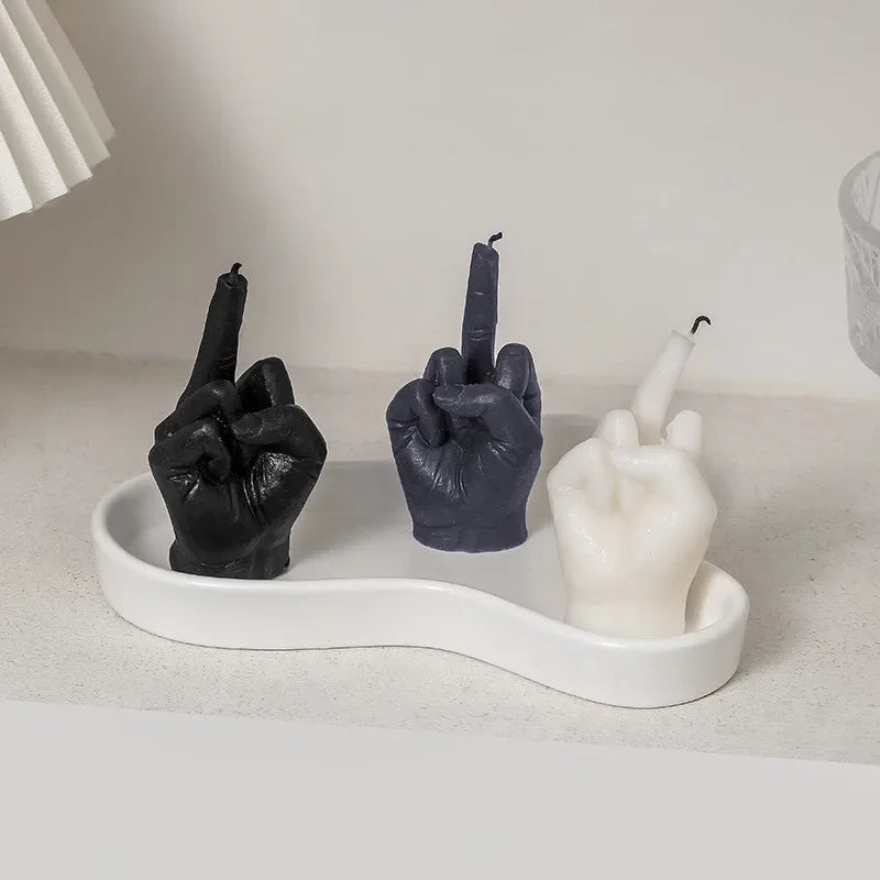 Creative Candles Middle Finger Shaped Gesture Scented Candles, Funny Quirky Gifts, Unique Home Decoration Ornaments
