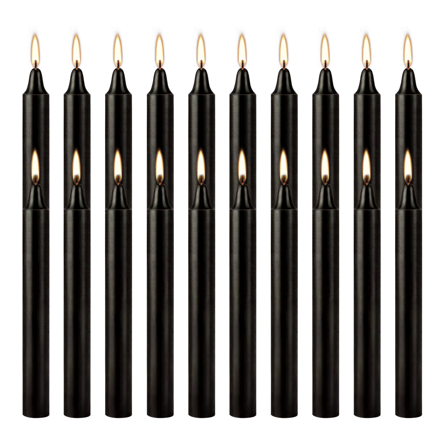 Black Pole Waxs, High-Quality, Drip-Free, Smoke-Free, Fragrance-Free Dinner Candles, Ideal for Home, Church, Family