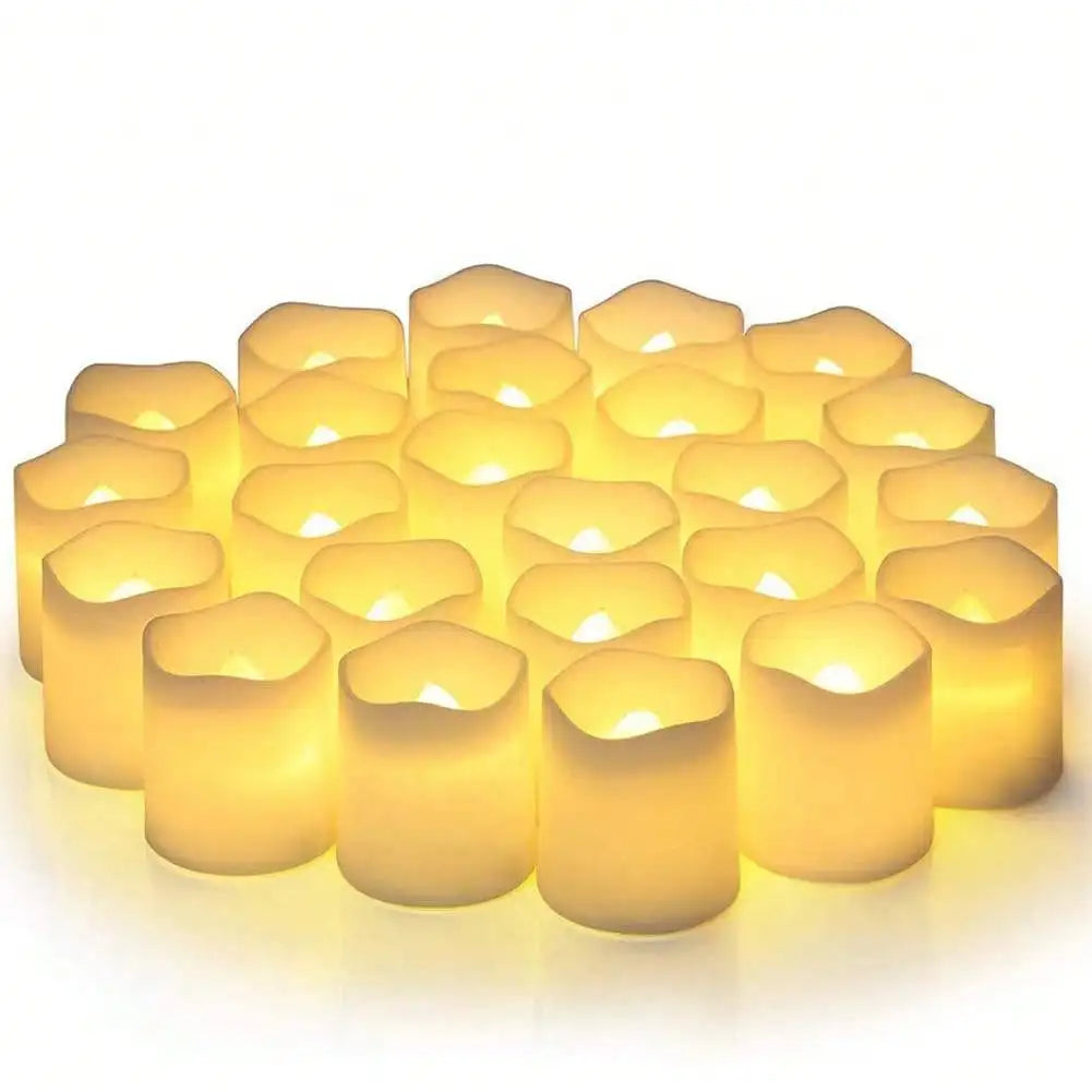 LED Candle Tea Lights Battery Operated Red Shells Romantic Decoration, Flameless Tea Lights for Weddings, Events