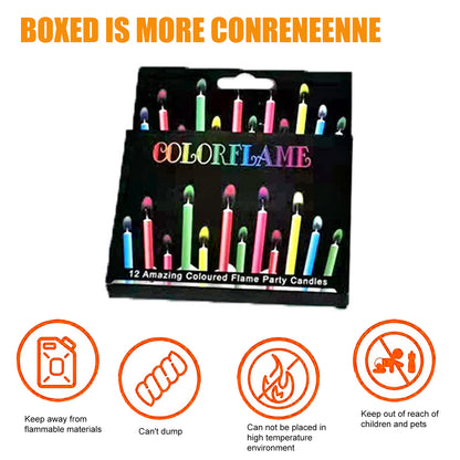 Environmentally Friendly Birthday Christmas Candles, Novelty Super Bright Decorations with Colorful Flame Effect