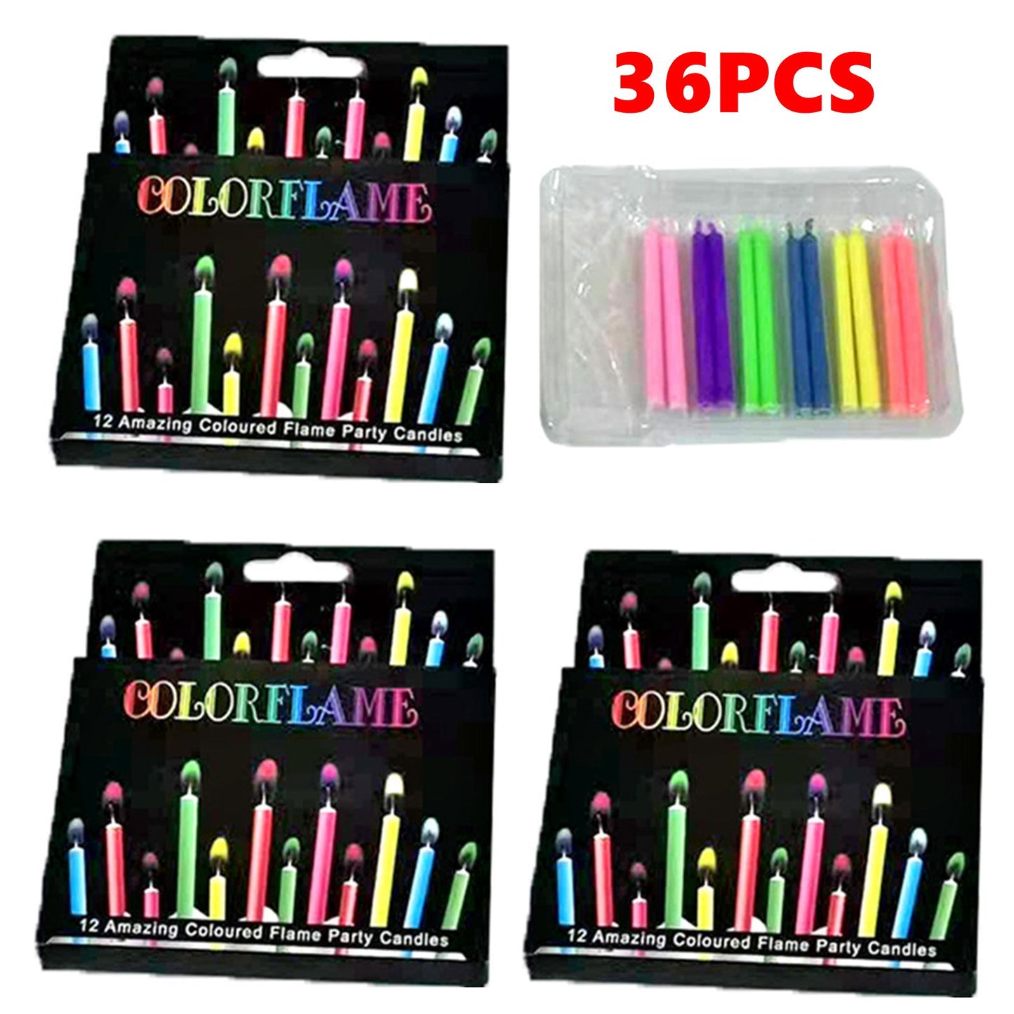 Environmentally Friendly Birthday Christmas Candles, Novelty Super Bright Decorations with Colorful Flame Effect
