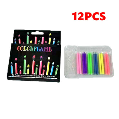 Environmentally Friendly Birthday Christmas Candles, Novelty Super Bright Decorations with Colorful Flame Effect