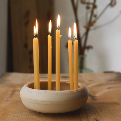 Natural Beeswax Hanukkah Candle Set, Thin Taper Honey Chanukah Candles for Ritual, Prayer, and Birthday Use, Unscented