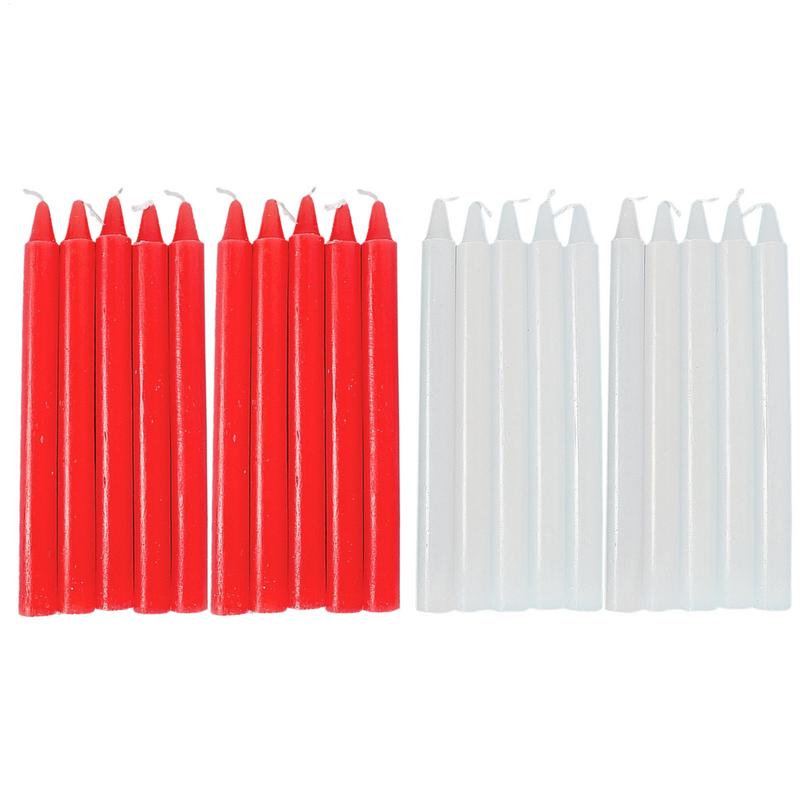 Short Taper Candles, Natural Wax Unscented Candle Survival Supplies for Wedding, Home & Special Occasions