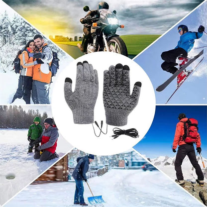 USB Electric Heated Gloves | Touchscreen Winter Gloves for Skiing, Riding & Outdoor Adventure