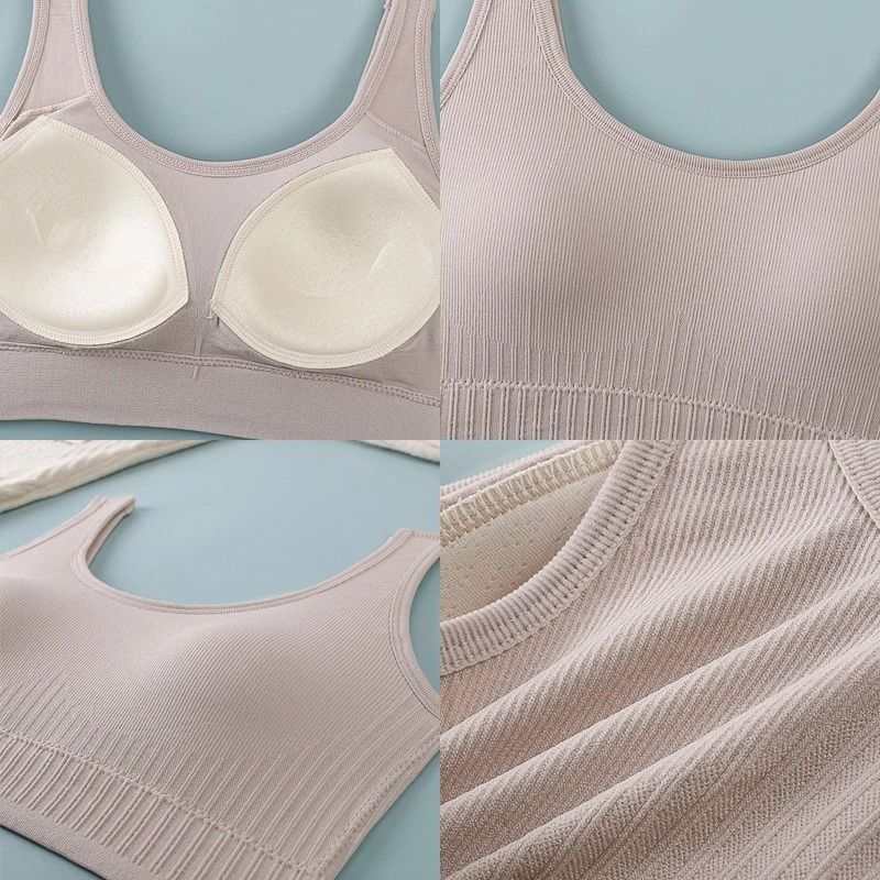 Breathable Seamless Sports Bra for Women Yoga Fitness Push Up Shockproof Crop Top