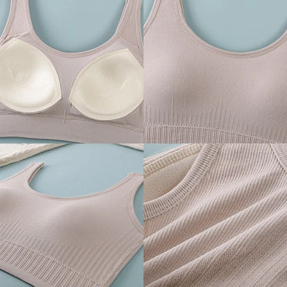Breathable Seamless Sports Bra for Women Yoga Fitness Push Up Shockproof Crop Top