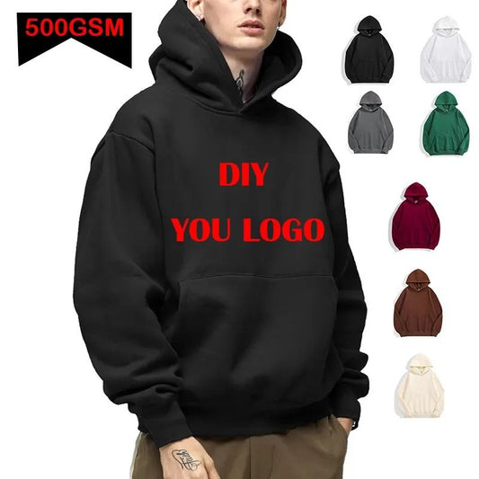 Heavyweight Cotton Custom Logo Hoodie for Autumn and Winter