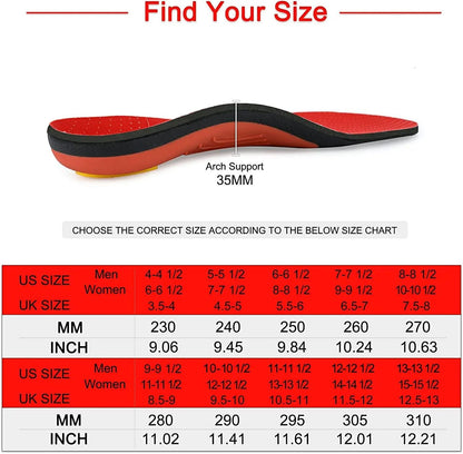 Orthopedic Sport Insoles for Plantar Fasciitis and Flat Feet Support