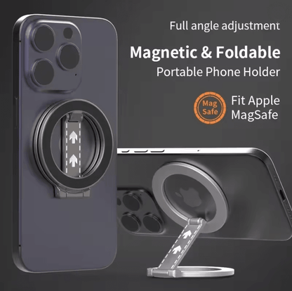 Double Sided Magnetic Phone Ring Holder with MagSafe Kickstand and Grip
