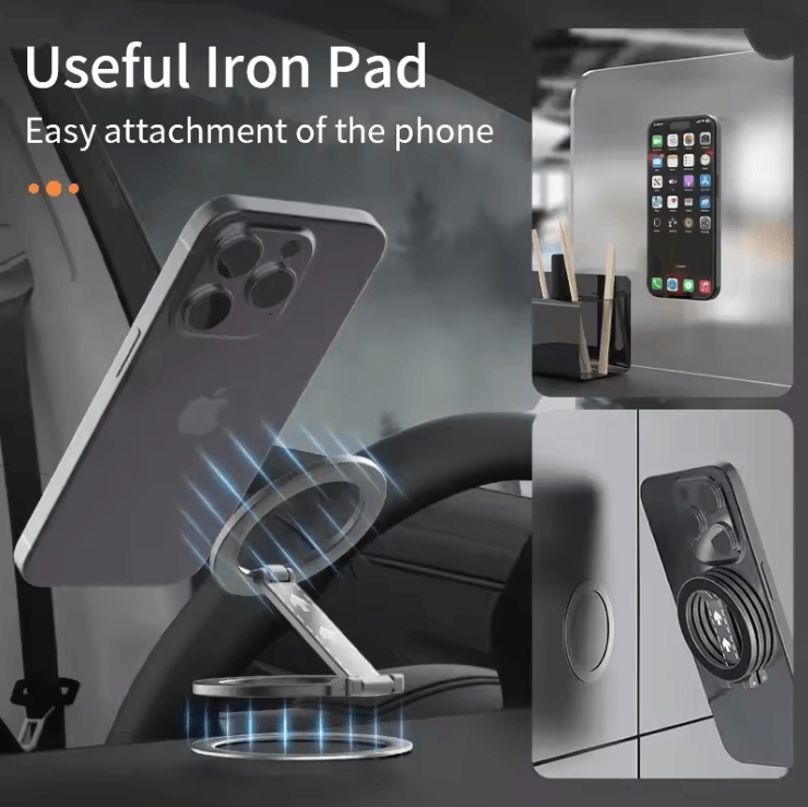 Double Sided Magnetic Phone Ring Holder with MagSafe Kickstand and Grip