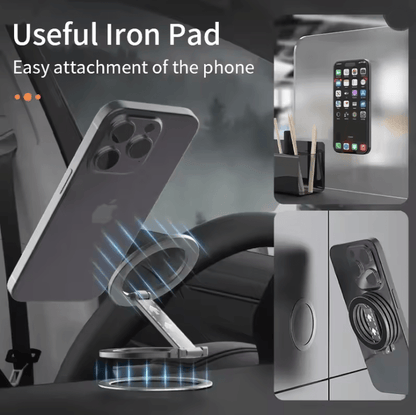 Double Sided Magnetic Phone Ring Holder with MagSafe Kickstand and Grip