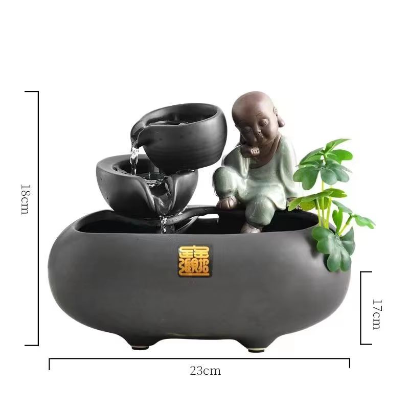 Ceramic Cat Water Fountain – Creative Desktop Waterfall & Indoor Pet Fountain