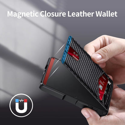 Minimalist RFID Blocking Wallet for Men, Slim Metal Credit Card Wallet with Pop-Up Card Holder and Money Clip