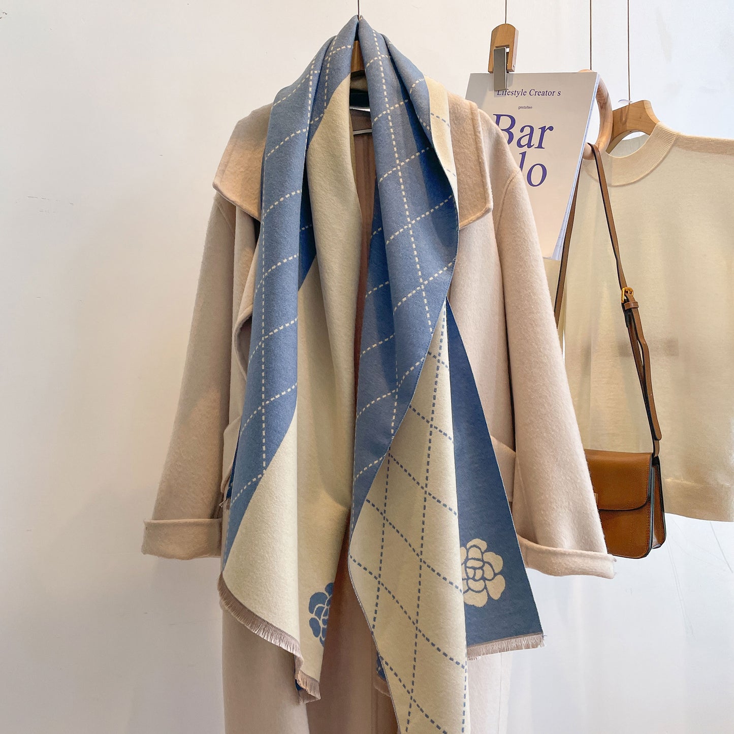 Luxury Designer Cashmere Scarf Women Winter Shawl & Wraps Hijab Thick Blanket Ladies Long Pashmina Echarpe Neckerchief
