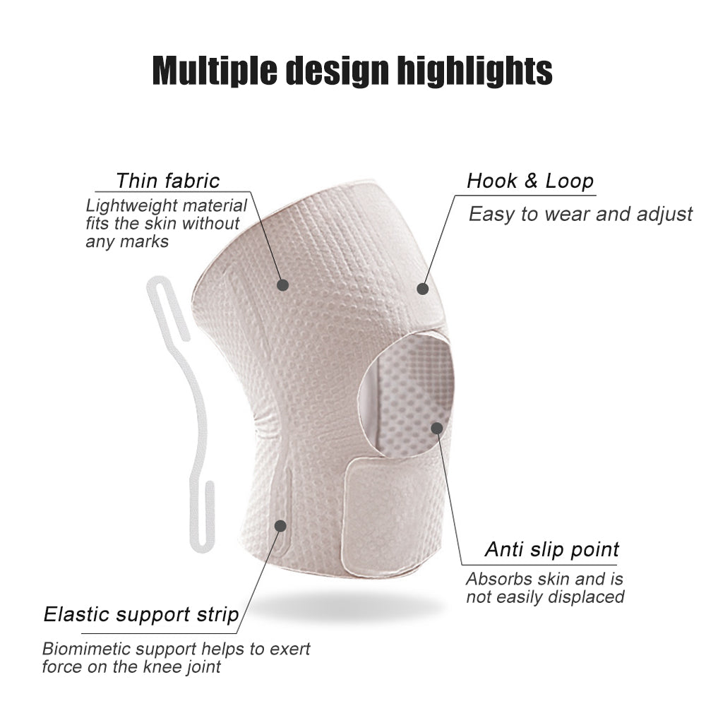 Compression Sleeve Support with Side Stabilizers, Lightweight & Breathable Knee Brace Men Women Injury Recover Support