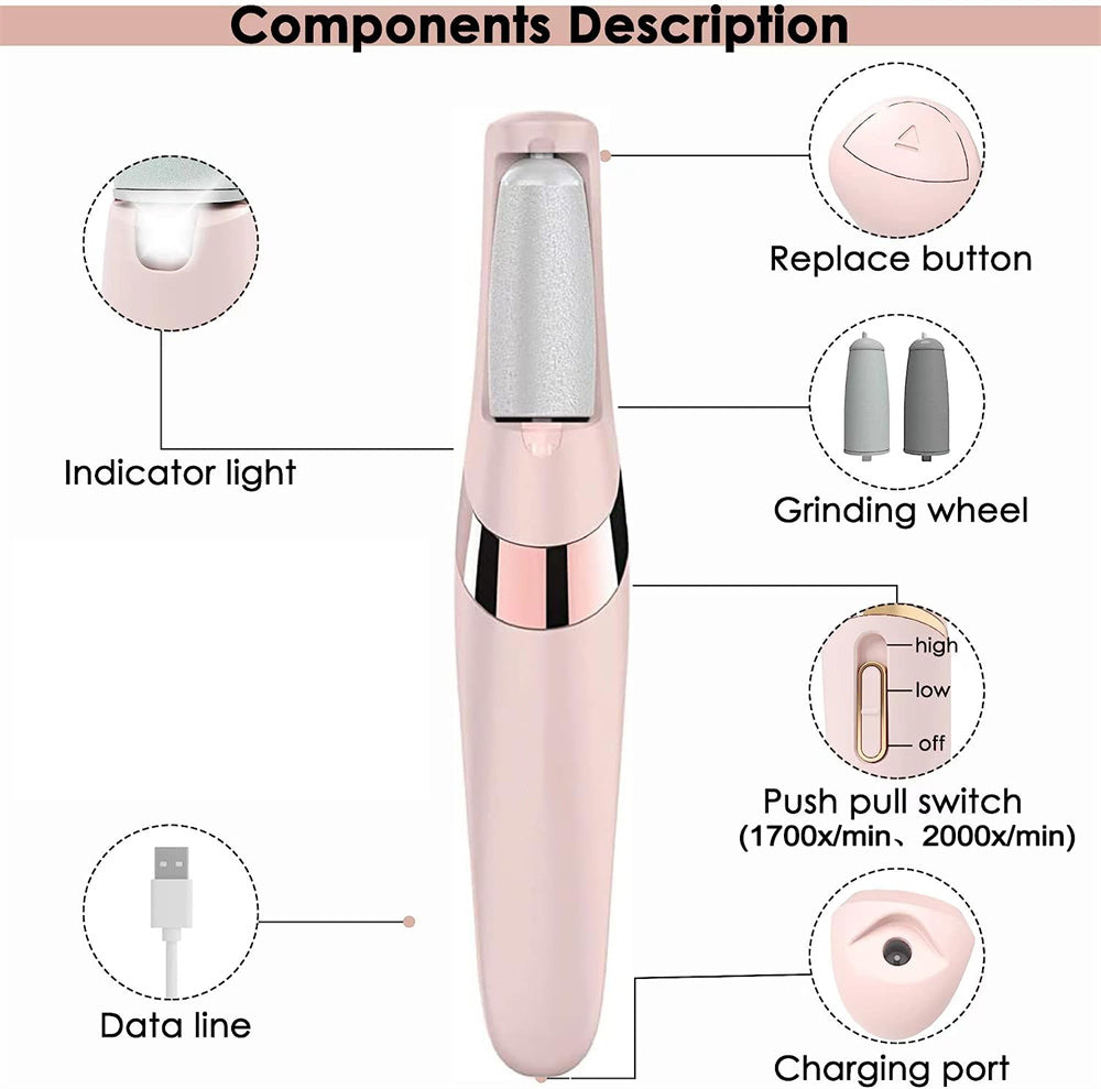 Professional Electric Pedicure Tool Film Foot Dead Skin Callus Remover Feet Exfoliator Pumice Stone Device for Heels