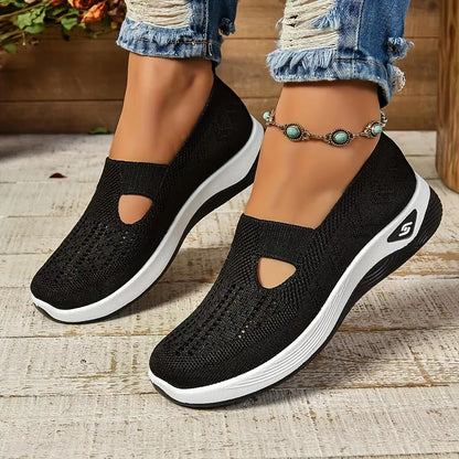 Women's Orthopedic Walking Sneakers – Breathable Slip-On Casual Shoes with Soft Sole & Non-Slip Comfort