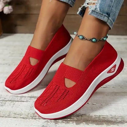 Women's Orthopedic Walking Sneakers – Breathable Slip-On Casual Shoes with Soft Sole & Non-Slip Comfort