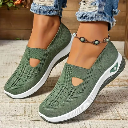 Women's Orthopedic Walking Sneakers – Breathable Slip-On Casual Shoes with Soft Sole & Non-Slip Comfort