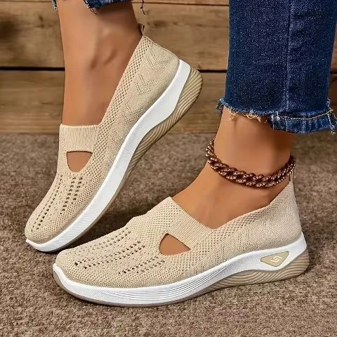 Women's Orthopedic Walking Sneakers – Breathable Slip-On Casual Shoes with Soft Sole & Non-Slip Comfort