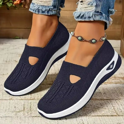 Women's Orthopedic Walking Sneakers – Breathable Slip-On Casual Shoes with Soft Sole & Non-Slip Comfort