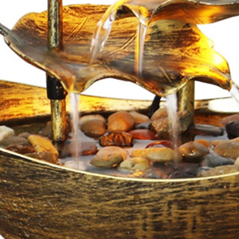 Relaxation Tabletop Waterfall Fountain LED Decoration for Home and Office