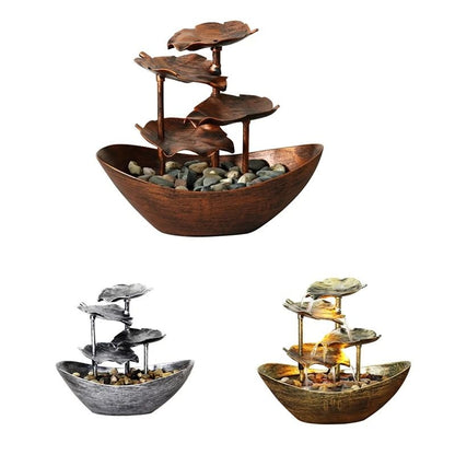 Relaxation Tabletop Waterfall Fountain LED Decoration for Home and Office