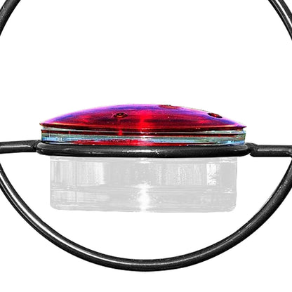Elegant Hummingbird Feeder with Red Glass Bowl, Outdoor Hanging Drinker to Attract Birds to Garden, Backyard & Patio