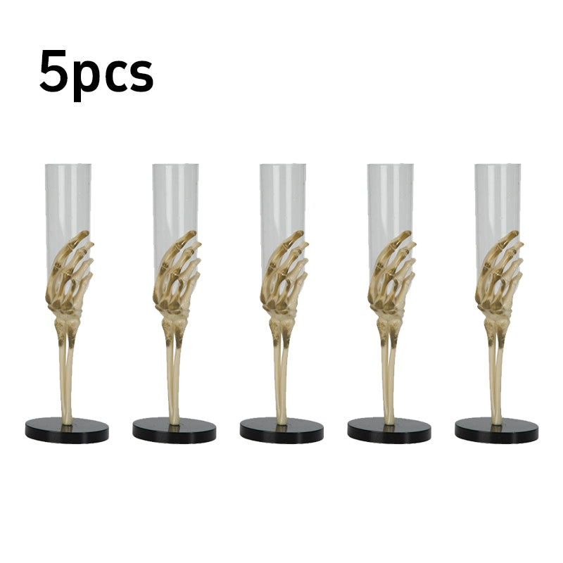 Halloween Eerie Tableware Skeleton Hand Arm Design Plastic Champagne Flutes Mixed Color Halloween Party Decor Haunted House