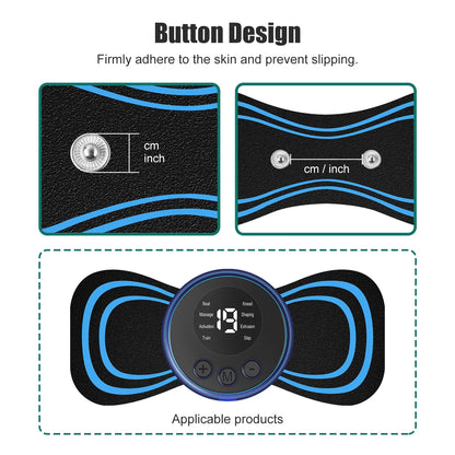 Mini Neck Stimulator Cervical Massage Pad, Self Adhesive Neck Massager Patch