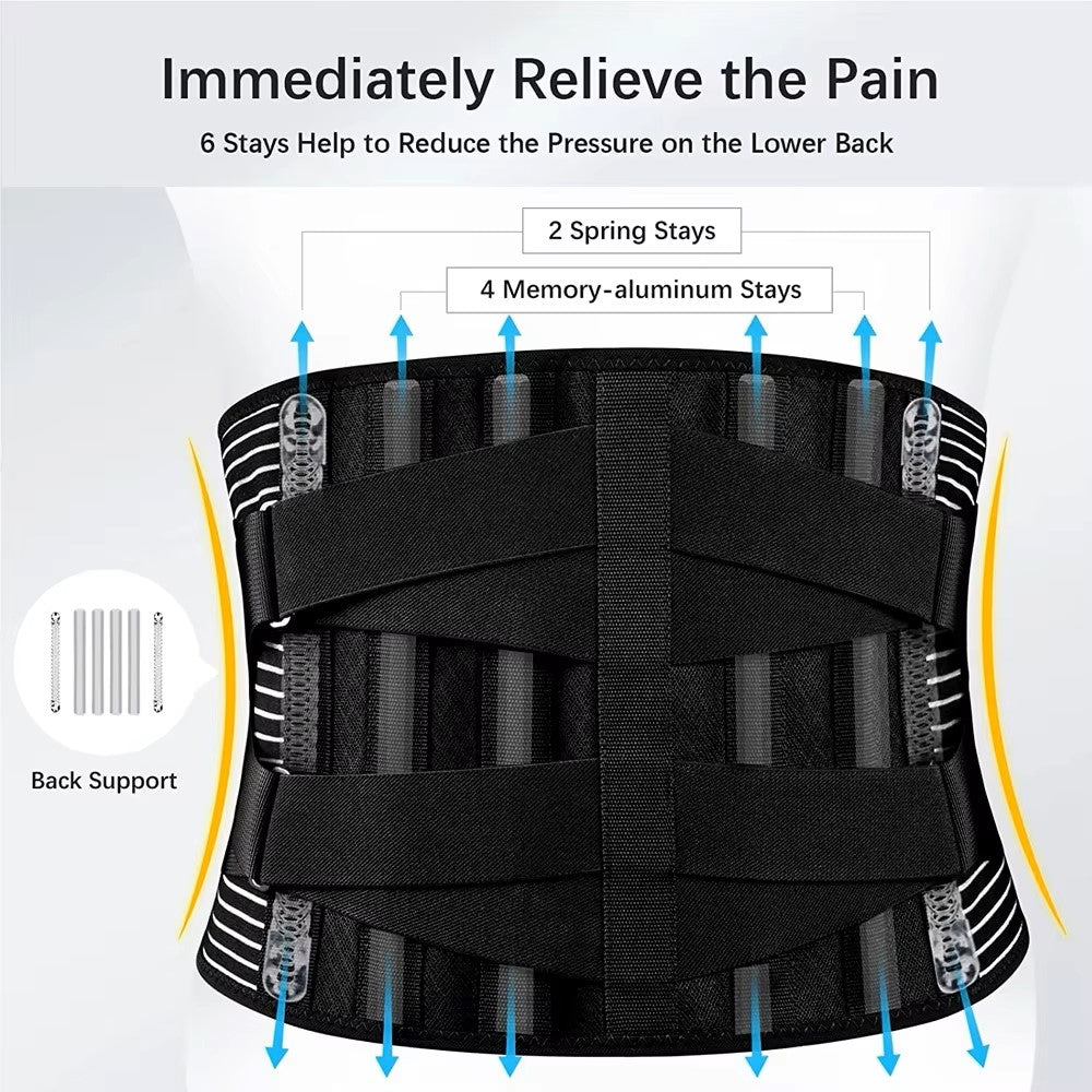 Lumbar Support for Sciatica Relief, Back Brace for Lower Back Pain with Breathable Waist Support for Heavy Lifting
