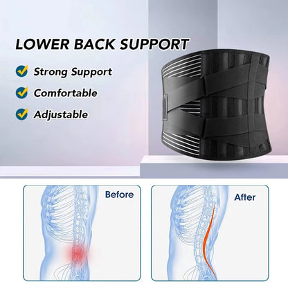 Lumbar Support for Sciatica Relief, Back Brace for Lower Back Pain with Breathable Waist Support for Heavy Lifting