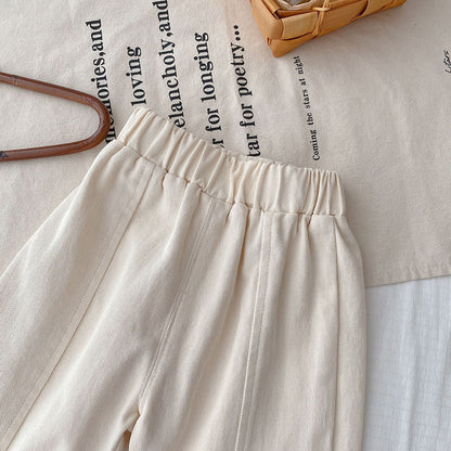 Toddler Boys Girls Jogger Pants, Spring Simple Loose Unisex Solid Trousers, Infant Kids Stretch Sport Pants for Children