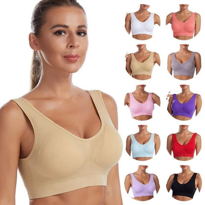 Active Womens Sports Bra Plus Size Seamless Yoga Top