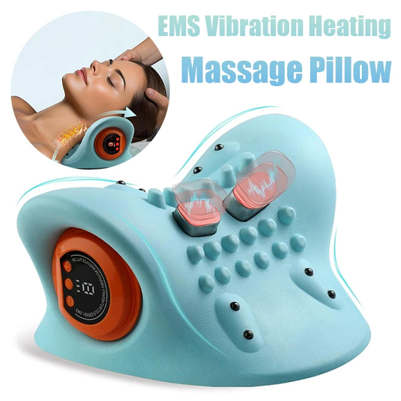 Chiropractic Traction Electric Cervical Massager Neck Stretcher Head Acupoint Massage Pillow Shoulder Body Massager
