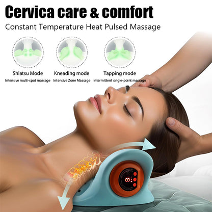 Chiropractic Traction Electric Cervical Massager Neck Stretcher Head Acupoint Massage Pillow Shoulder Body Massager