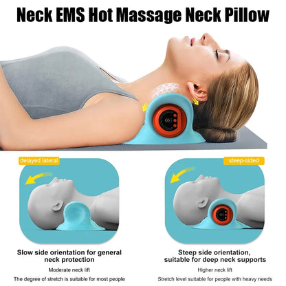 Chiropractic Traction Electric Cervical Massager Neck Stretcher Head Acupoint Massage Pillow Shoulder Body Massager
