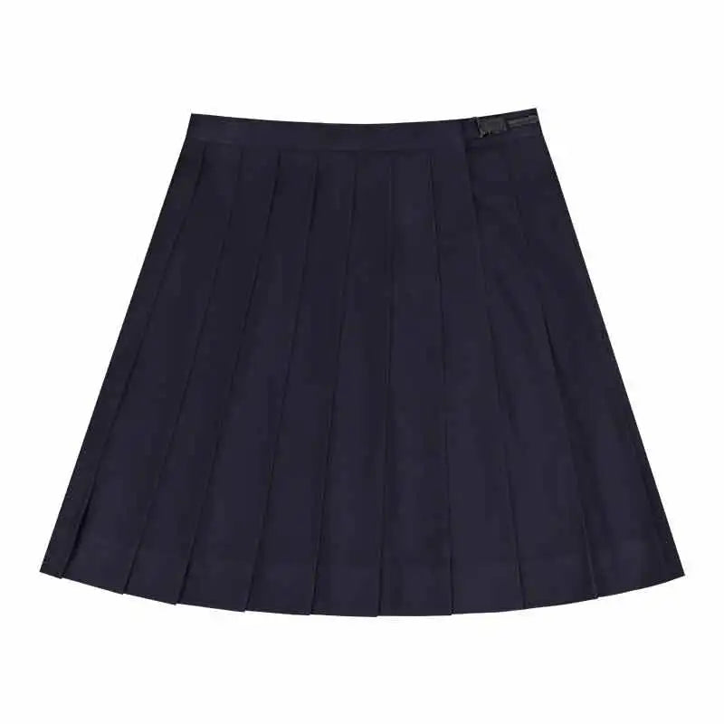 School Uniform for Women, JK Sailor Suit Costume, Long Sleeve White Shirt Black Skirt Set