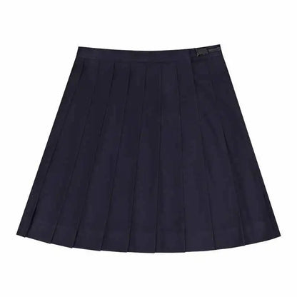 School Uniform for Women, JK Sailor Suit Costume, Long Sleeve White Shirt Black Skirt Set